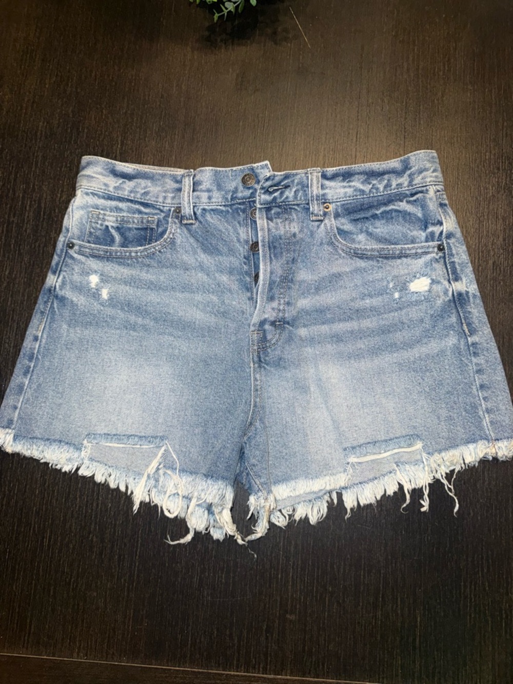 Frayed Hem Light Blue Denim Jean Shorts
